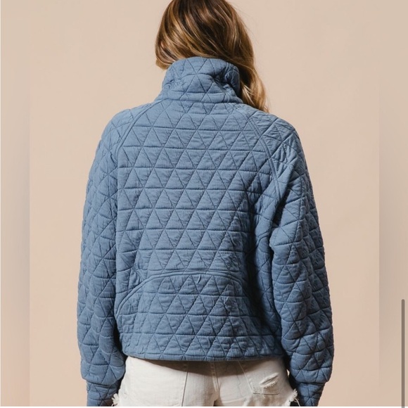 NWT BiBi Blue Quilted Soft Boutique Jacket - Picture 7 of 8